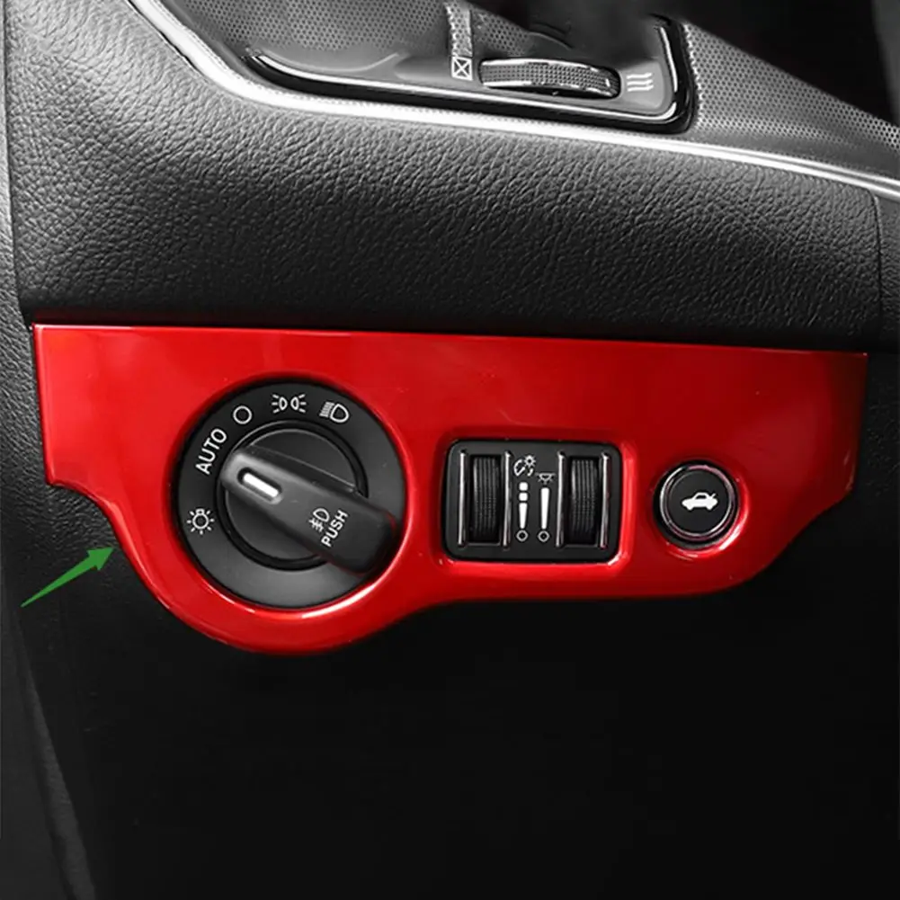 

Durable Decor Sticker Decal Accessories Cover Frame Front Headlight Parts Switch Button For Dodge Challenger 15-21