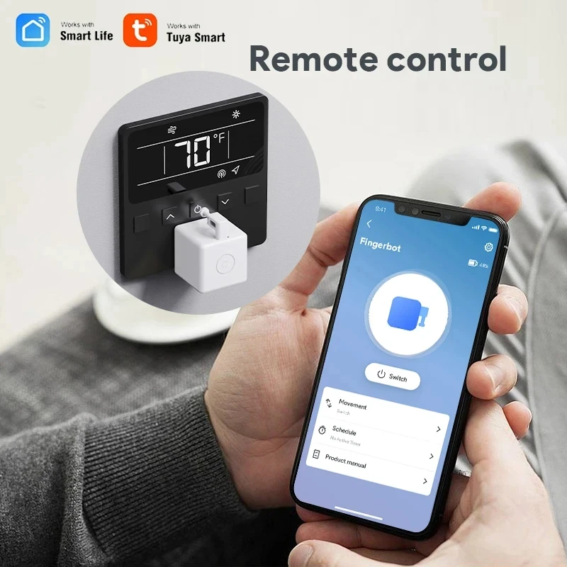 Фото Tuya Smart Touch Finger Robot ZigBee 3.0 Заряжаемый переключатель Кнопка Толкатель Бот Дистанционное управление Поддержка приложения Alexa Google Home Alice №3