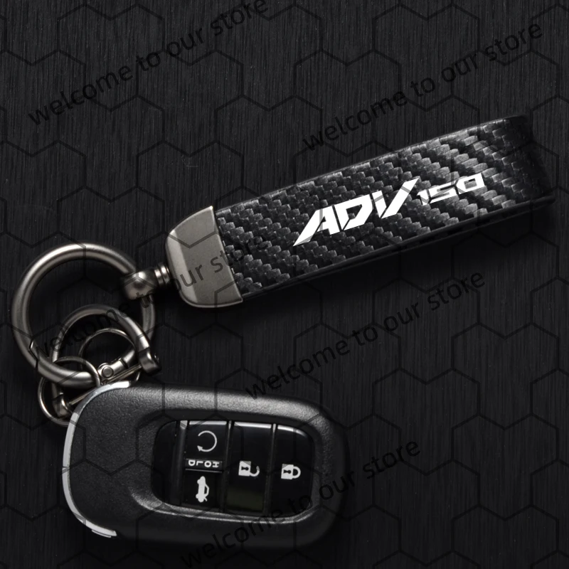 Фото 1 шт. для Honda X-ADV 750 ADV150 ADV350 XR 230 250 XR650 XR150 логотип из углеродного волокна текстурированный кожаный брелок для мотоцикла брелок №2