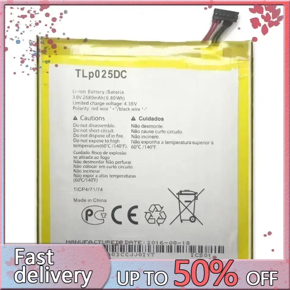 TLP025DC Tlp025d2 Аккумулятор для Alcatel Pixi 4 6 0 OT 9001A 9001X 9001D 8050D OT-8050 Литий-полимерные