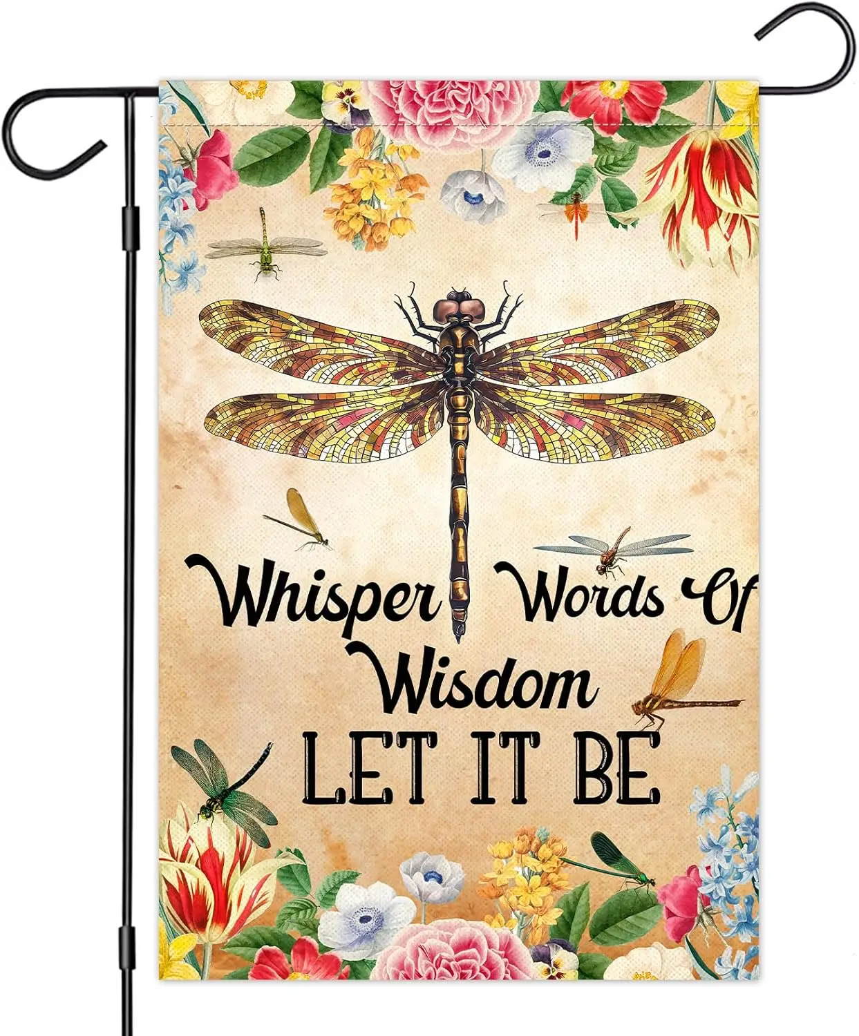 Садовый флаг с шепотными словами мудрости - Флаг декором в виде стрекозы