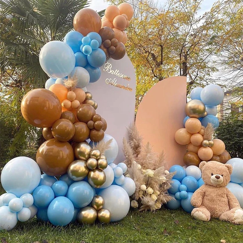 

Retro Coffee Apricot Blue Balloon Garland Arch Kit Balloons for Wedding Birthday Party Baby Shower Party Background Decorations