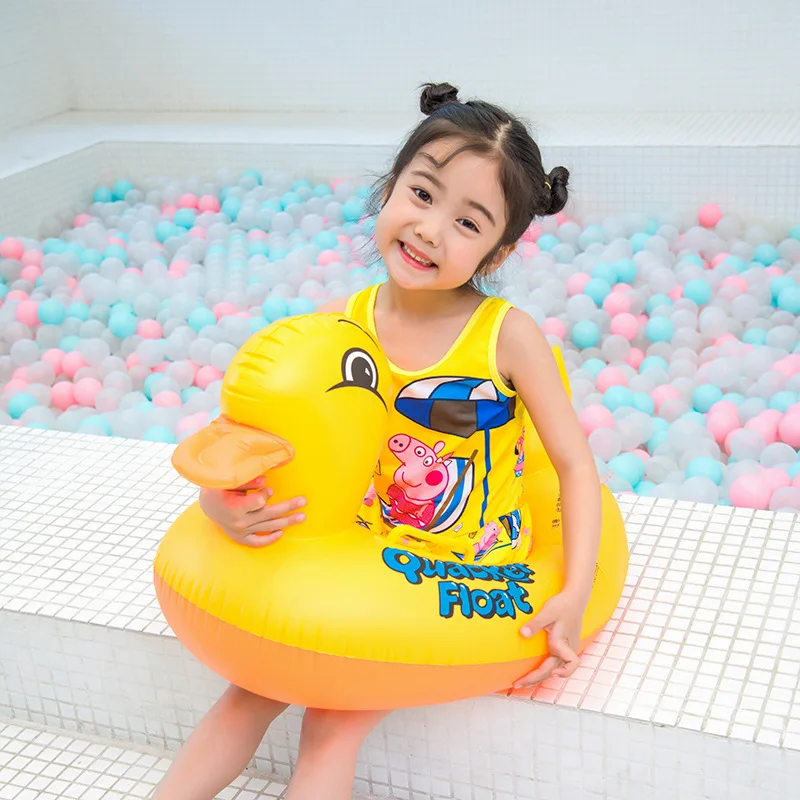 Rooxin Inflatable Pool Float Rubber Ring for Kids Children Transparent Duck Seat Baby Swimming Ring Swimming Circle Party Toys images - 6