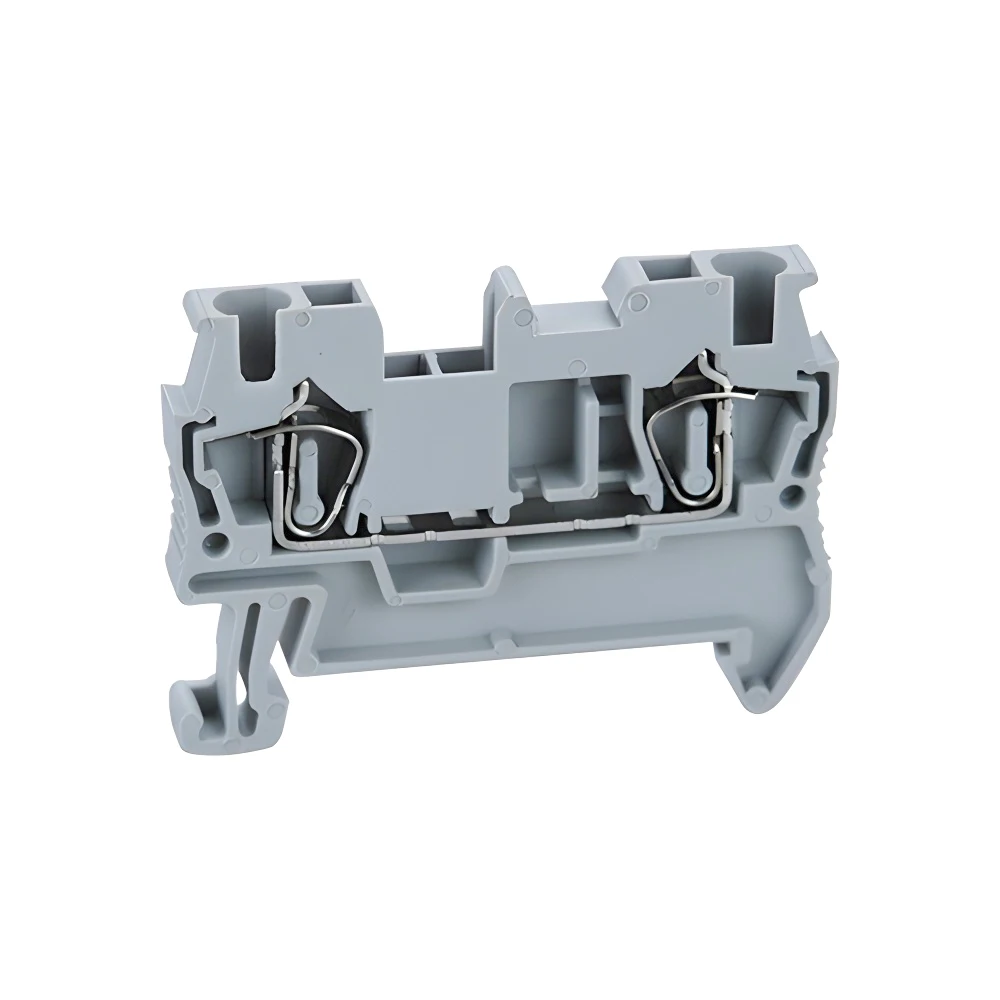 100pcs Spring Din Rail Terminal Block ST-2.5 Connector Return Pull Type Spring Connection Screwless Copper Wire Conductor ST2.5