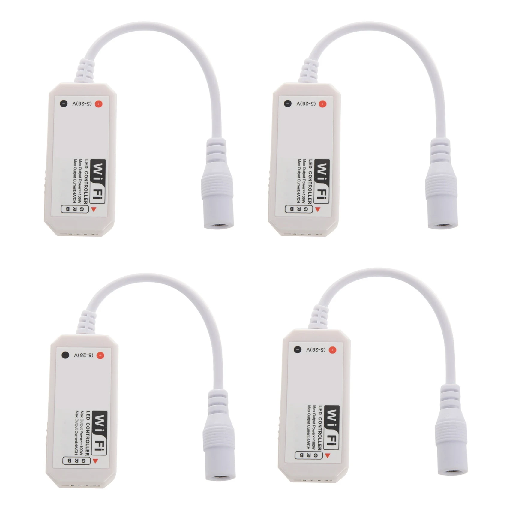 

4-кратный телефон, пульт дистанционного управления Wi-Fi, работает с Alexa/Google Home, голосовое управление для 5050/3528 RGB, меняет свет