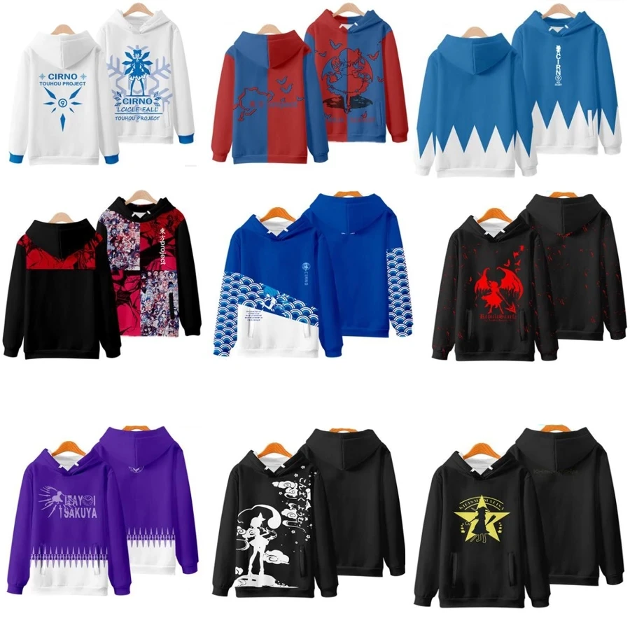 

Anime Touhou projesi Boys/kızlar Hoodies tişörtü Cirno Remilia Scarlet Flandre Scarlet Cosplay kazak kapşonlu çocuk giyim