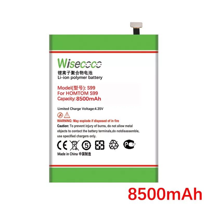 

Wisecoco 8500mAh Battery For HOMTOM S99 CellPhone In Stock