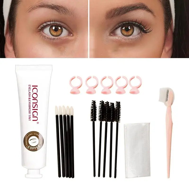 

Eyebrow Dye 25ml Waterproof Eyebrow Tinting Kit 3 In 1 Eyelash Makeup Rich In Antioxidants And Nutrients Light Brown Dark Brown