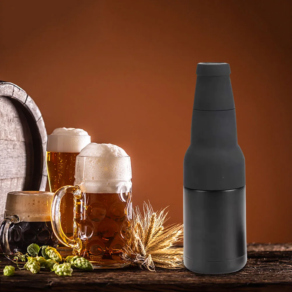 Vacuum Insulated Double Walled Stainless Steel Beer Bottle Can Cooler With Beer Opener Bar Tools