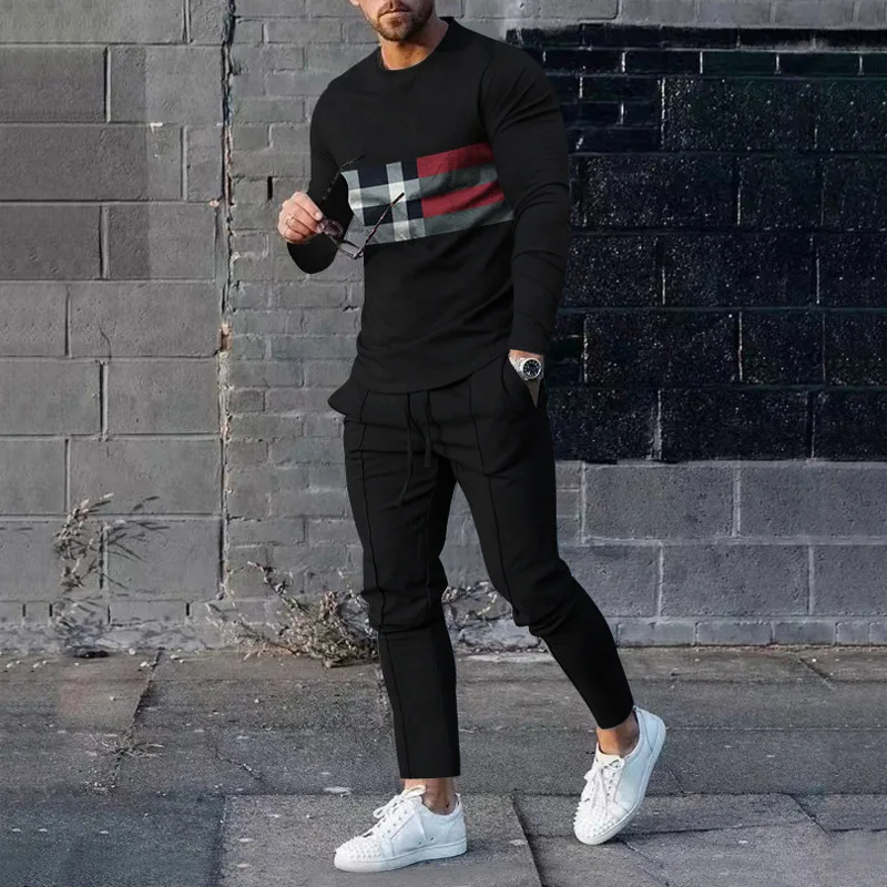 Men Casual Sport Tracksuit For Male Jogging Sets Streetwear Long Sleeve Shirt Trousers Outfit Fashion 3D Print Oversize Clothes