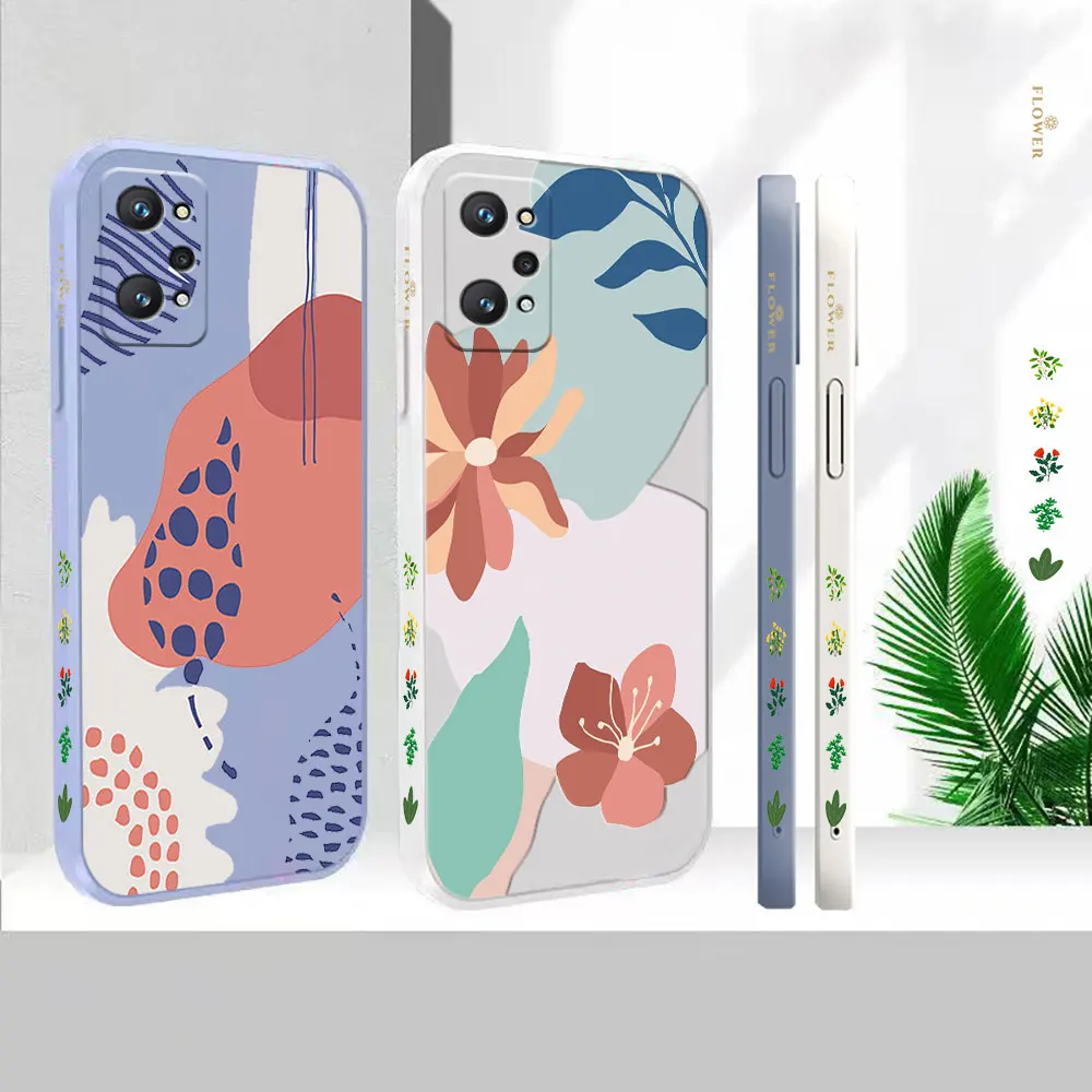 

Case For Realme GT Neo 2 3 5 2T 10 8 8I 7 7I 6 5 C21 C21Y C15 V25 V15 V13 V11 C17 Pro Plus 5G Abstract Plants Creative Art Cover