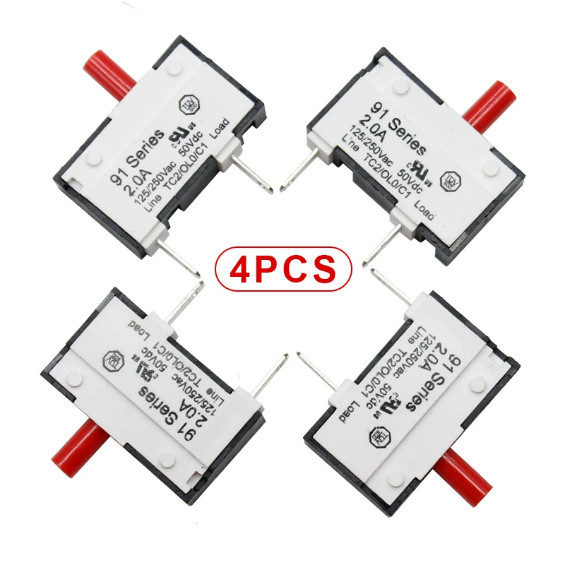 

4 PCS Kuoyuh 91 Series Plastic Nut Resettable Thermal Motor Protection AC Circuit Breaker