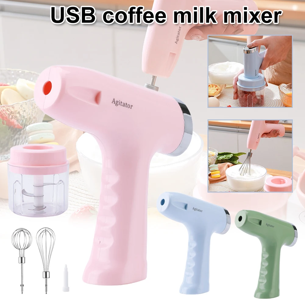 

New Electric Hand Mixer Food Chopper 2 In 1 Cordless Handheld Mixer 5-Speed Multifunctional Blender Egg Whisk Kitchen Tools