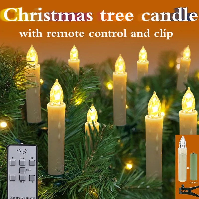 ANNISOUL LED Electronic Candle 9cm Warm White Remote Control Wedding Home Decoration Candle Birthday Pole Candle Christmas