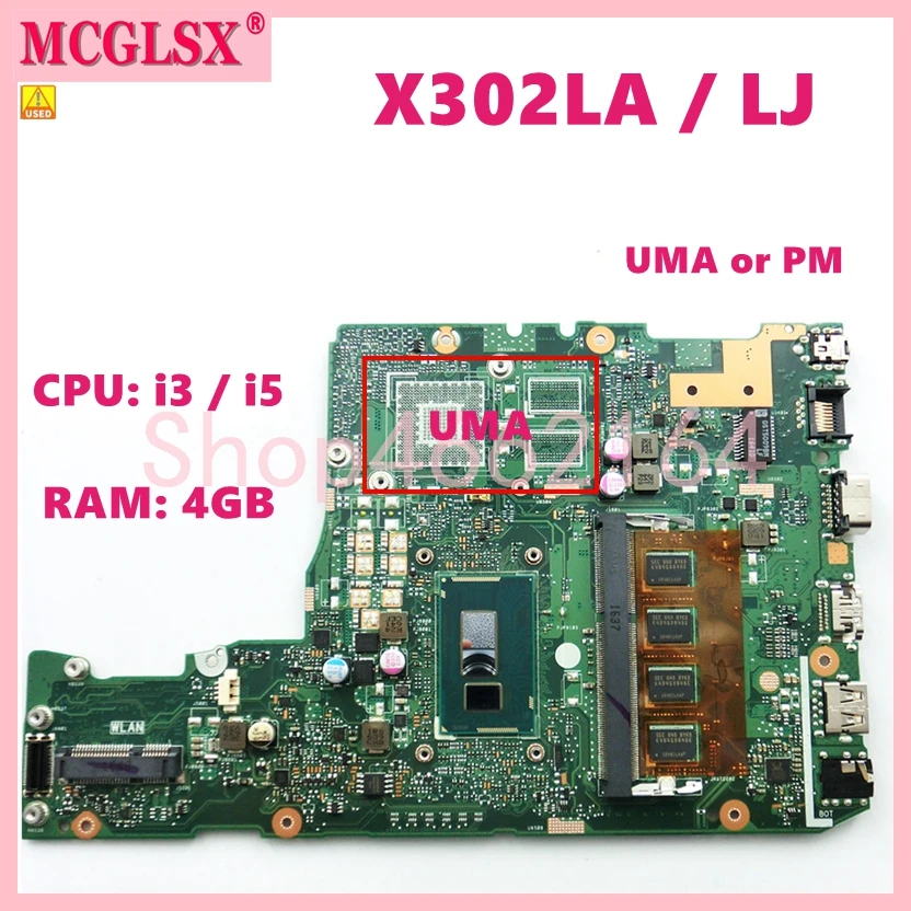 

Материнская плата для ноутбука X302LA/LJ с процессором i3/i5, 4G-RAM UMA/PM, 100% л, X302LA, X302LJ, X302LA/LJ, протестирована, ОК