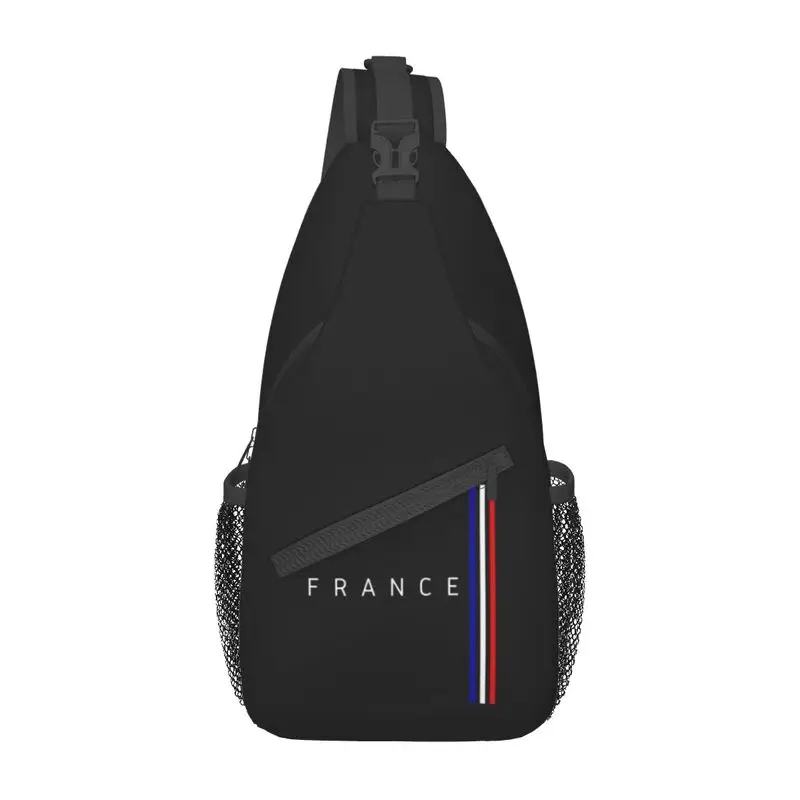 

French Flag France Pride Sling Crossbody Chest Bag Men Fashion Patriotic Shoulder Backpack for Hiking
