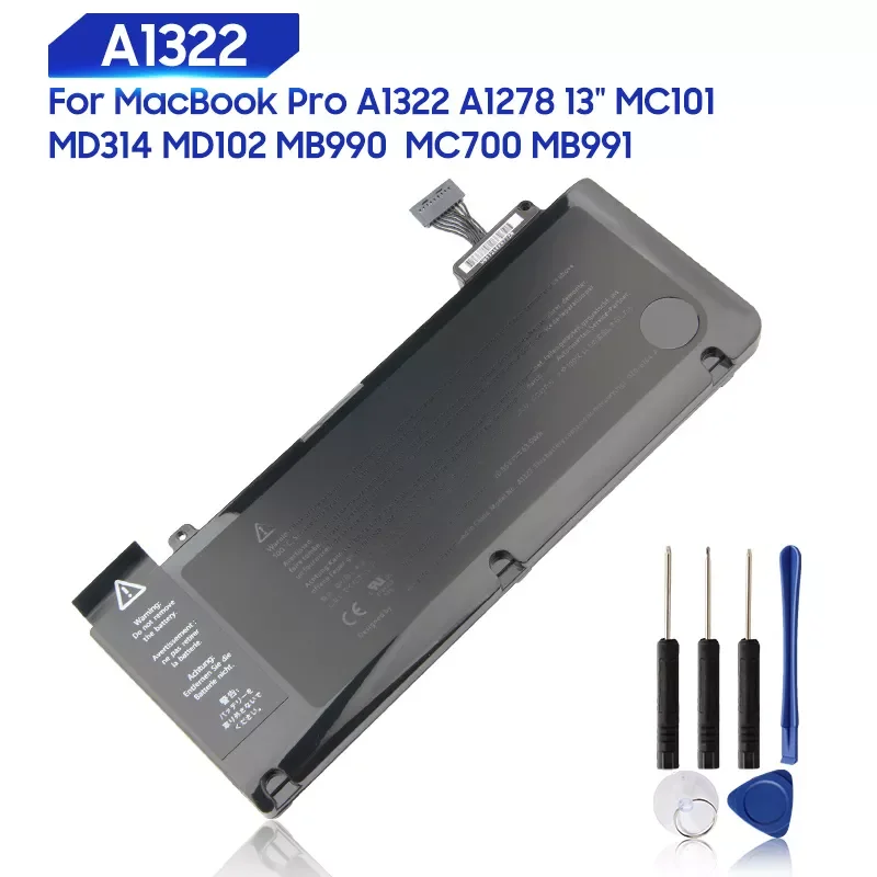 Original Replacement Battery For Mac MacBook Pro A1322 A1278 13" MC101 MD314 MD102 MB990  MB991 MC700 Genuine 63.5Wh