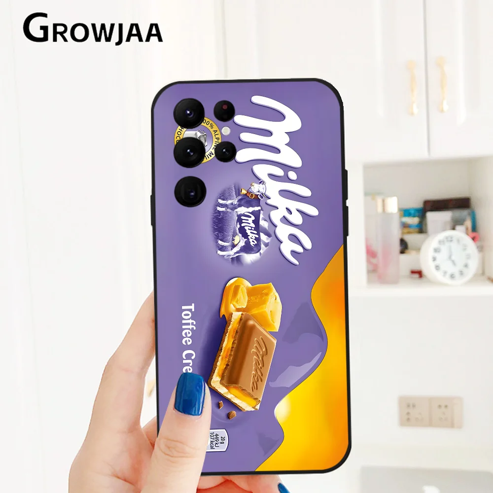 Chocolate M-MilkaS BoxS Phone Case For Samsung Galaxy S24 Ultra S22 S23 Ultra S21 S20 5G Protective Silicone TPU Funda (art.: 3920cab54c7b1) - 3920cab54c7b1