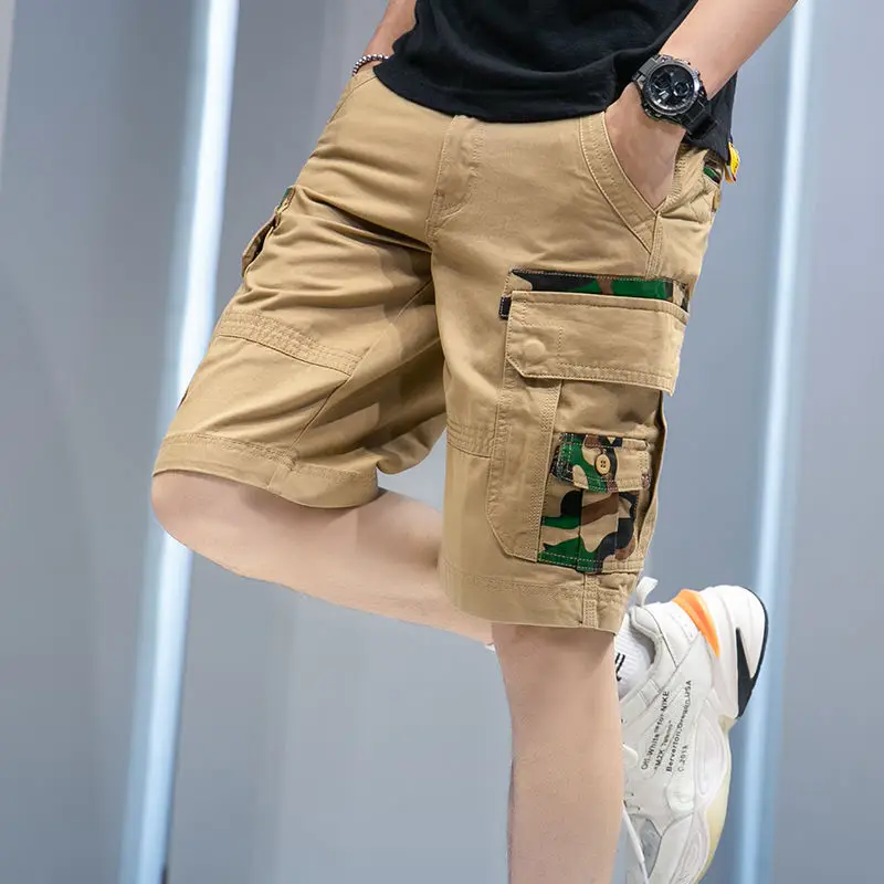 

2022 Summer Quick-drying Shorts Casual Streetwear Men's Jogging Short Pants Men Multi-pocket Sport Casual Cotton Shorts Q48