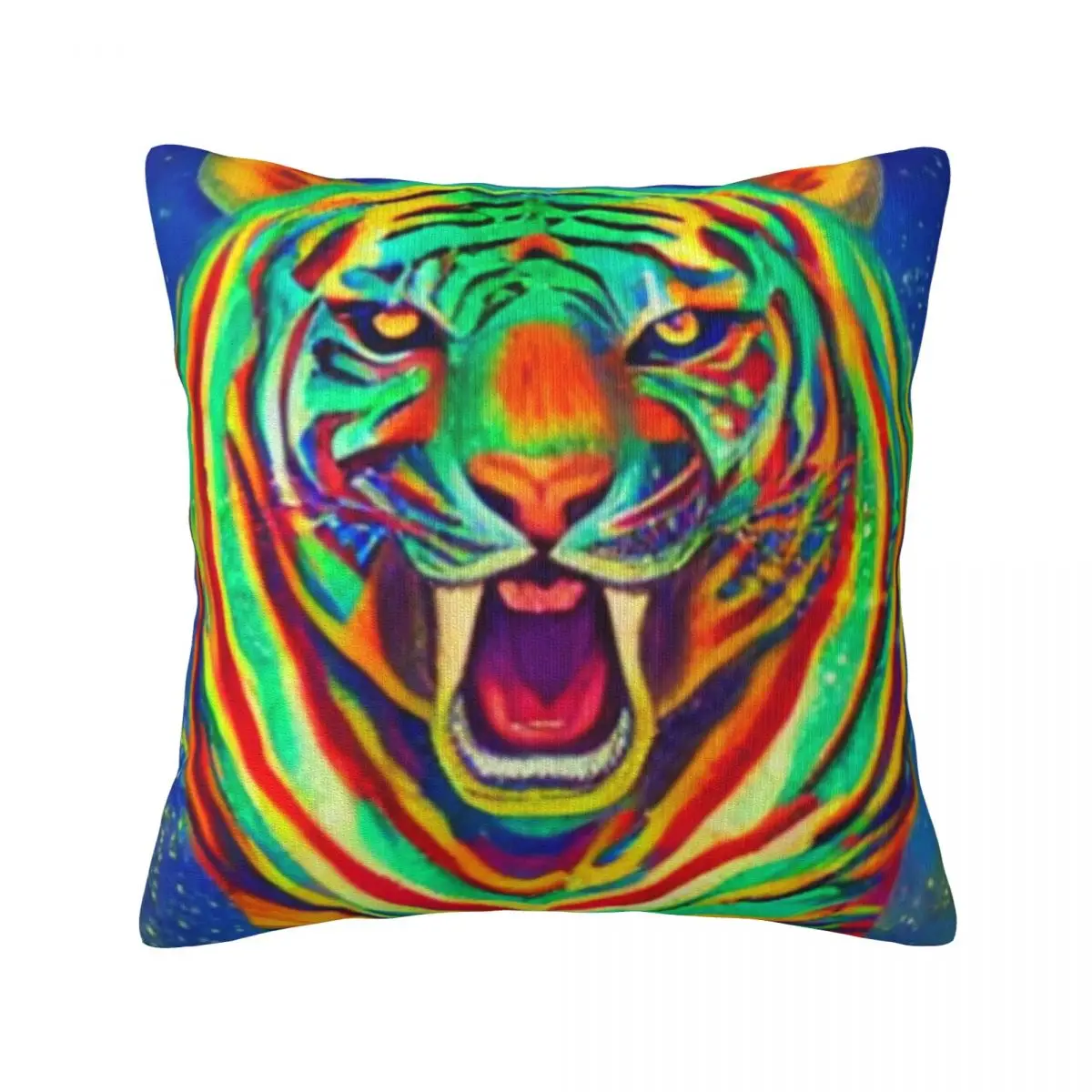 

African Tiger Print Pillow Case Wild Animal Polyester Home Decor Pillowcase Zipper Summer Retro Cover
