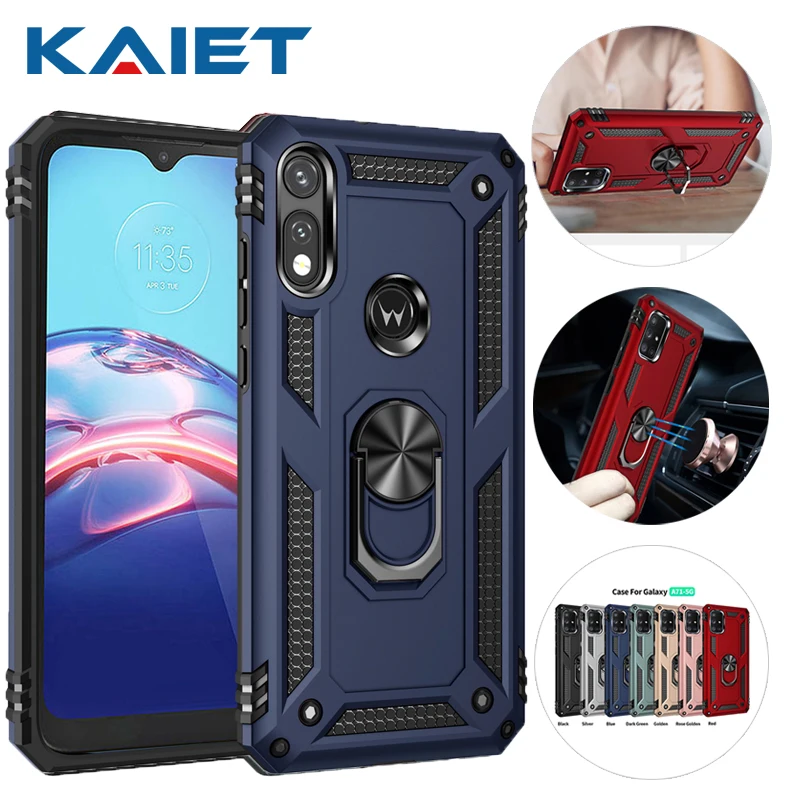

KAIET Shockproof Phone Case For MOTO Macro Edge S 20Pro Magnetic Ring Stand Armor Cover For Motorola E5 E6S E7 E7 E6plus E6Play