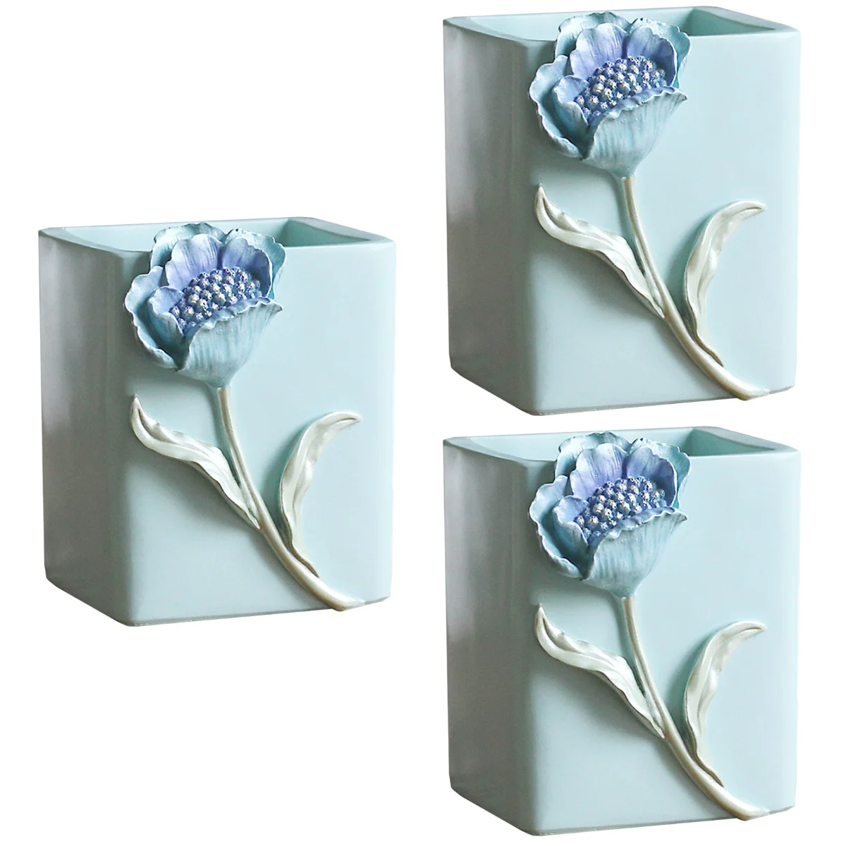 

3 pcs Decorative Pen Pot Fresh Stationery Holder Practical Pen Storage Bucket