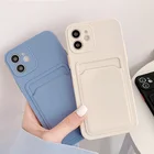 Чехол для iPhone 11, чехол со слотами для карт, чехол для iPhone11 12 13 Pro Max XR XS Max X SE 2020 7 8 Plus iPhone13, мягкие Защитные чехлы для объектива