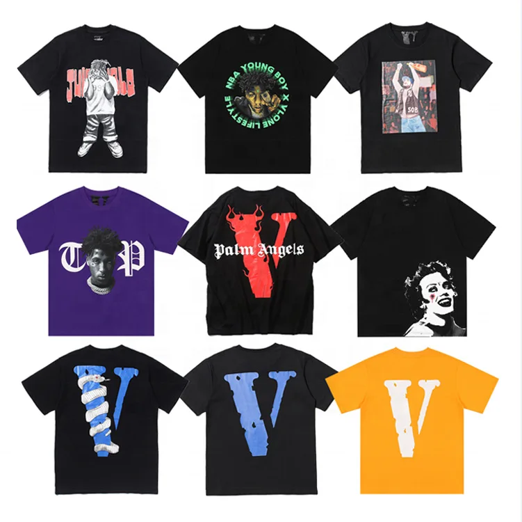 

100%cotton Vlone Man Printed Men's and Women's Cotton Short Sleeved T-shirts Men Clothing T Shirt for Men Clothing Harajuku