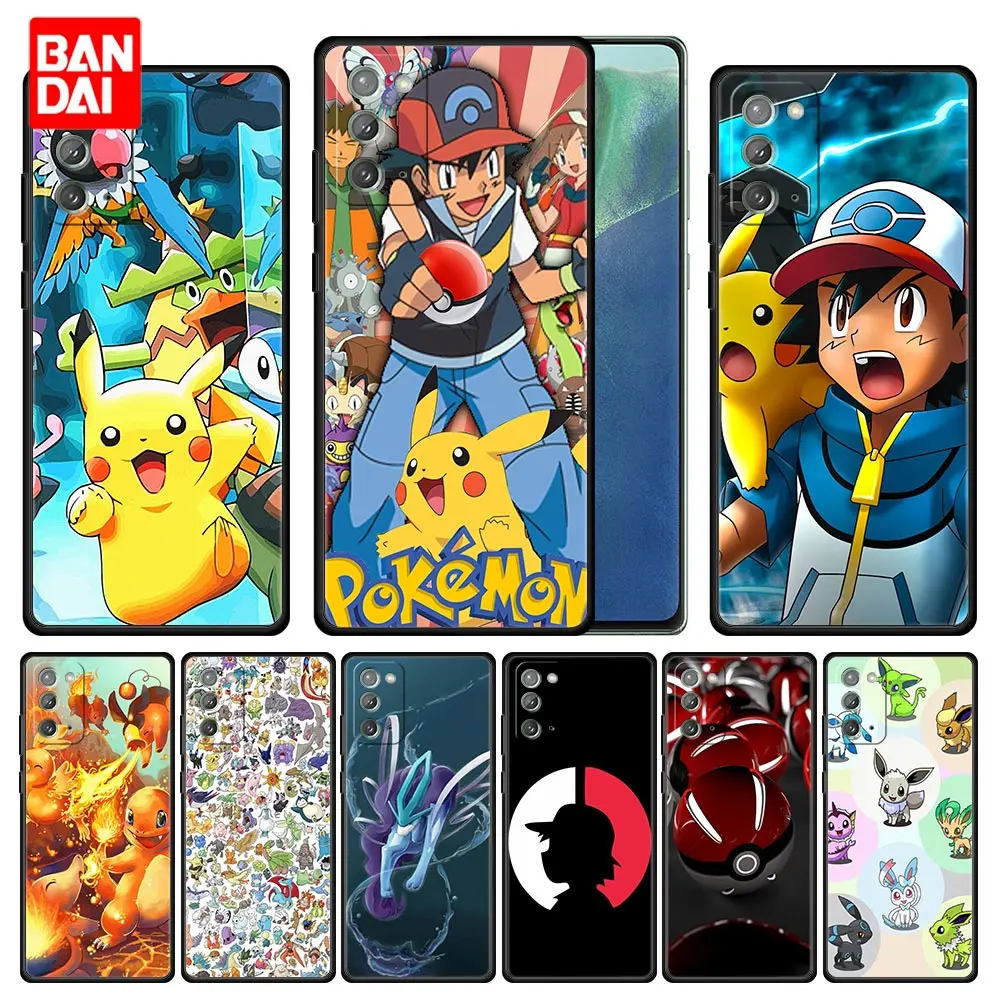 

Cartoon Pokemons Case for Samsung Galaxy A12 A22 A02 A02s A21s A51 A52 A32 A72 4G 5G Black Style Protection Cover Korea Silicone