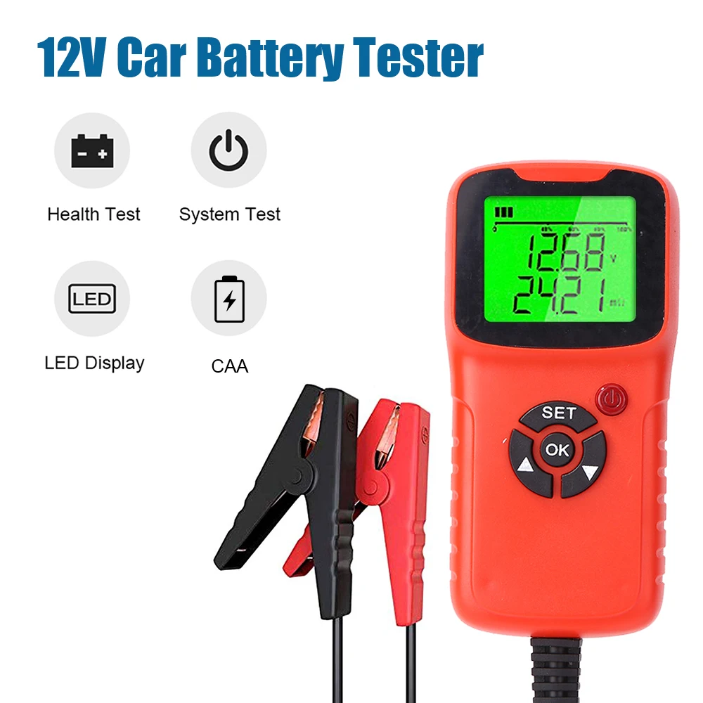 

Diagnostic Tool Auto System Analyzer Voltage Ohm CCA Test 12V Car Battery Tester Vehicle Car LCD Digital Battery Test Analyzer