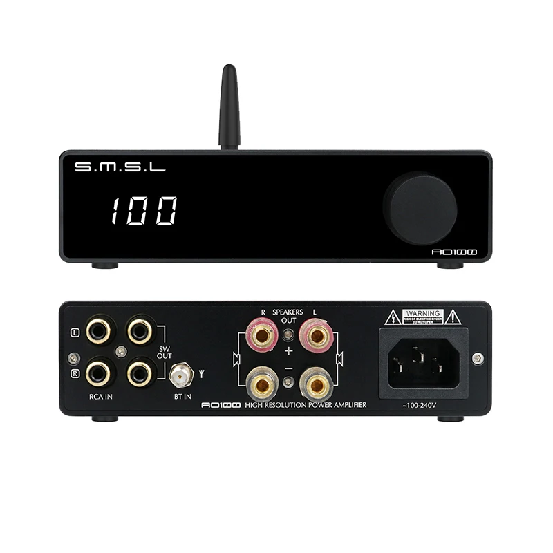 SMSL AO100 усилитель мощности 70 Вт * 2 Bluetooth 5 0 сабвуфер pre out для 2.1 системы EQ режимы MA12070