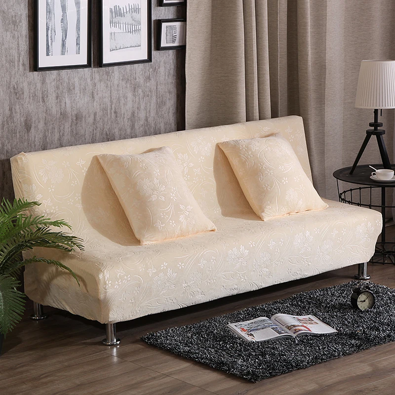 

Jacquard Sofa Bed Cover Super Soft Armrestless Elegant Sofa Bed Cover Washable Hotel Family Living Room Sofa Cover