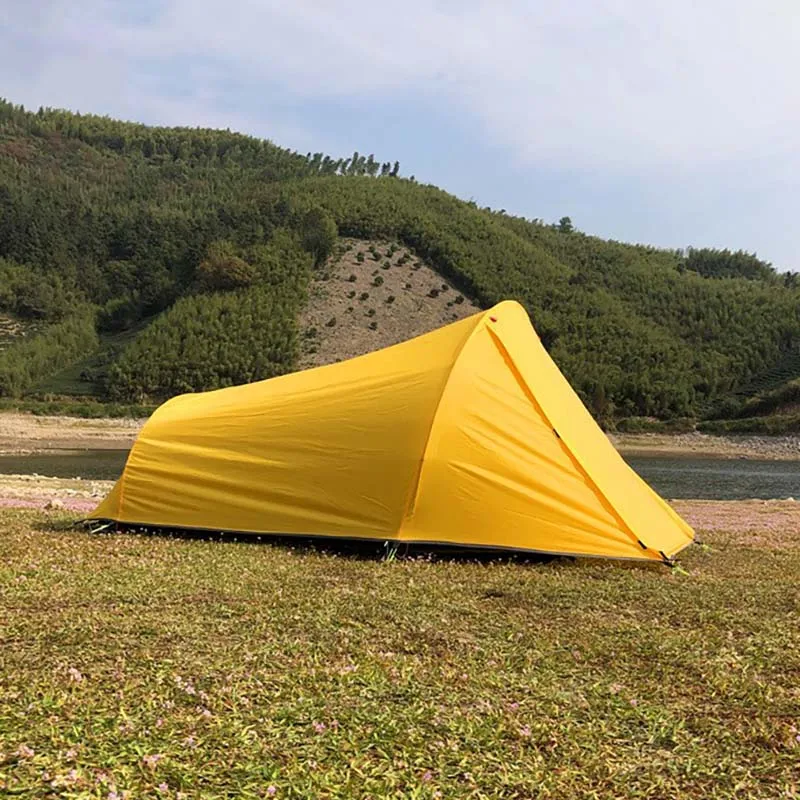 

Всесезонная туристическая палатка на 1-2 человека, алюминиевая ультратонкая, с защитой от ветра и дождя, тоннель для кемпинга