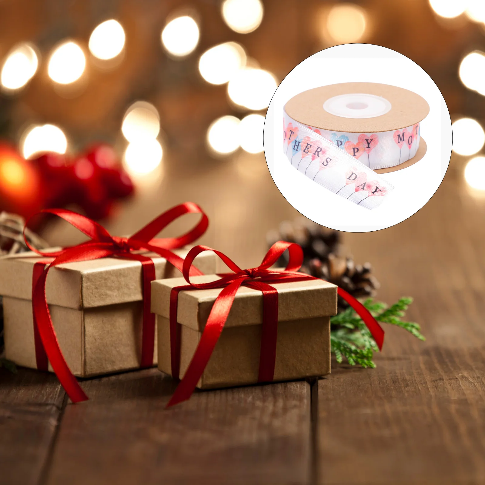 

Happy Mothers Day Ribbon Polyester Printed Ribbon DIY Gift Packaging Ribbon