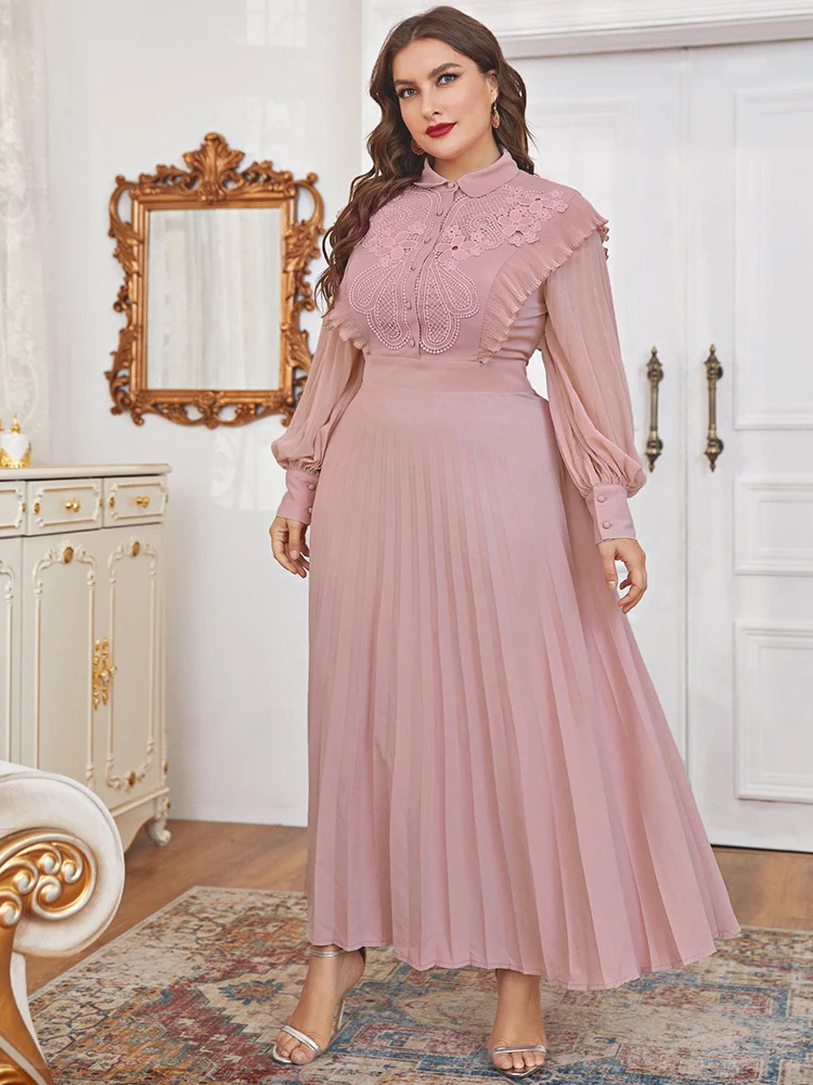 

TOLEEN Women's Plus Size Maxi Long Dresses 2022 Spring Autumn Luxury Chic Elegant Turkish African Evening Party Wedding Clothing