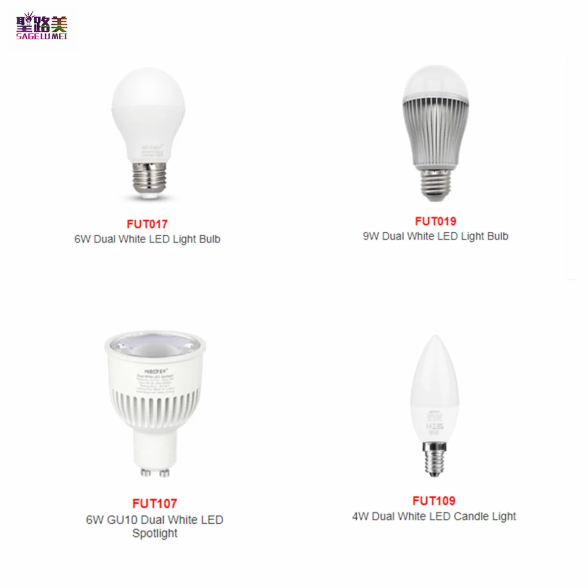 

AC100V-220V 50/60Hz E14 4W Daul White Candle Light /6W GU10 E27 /9W E27 CCT Lamp Warm white and white color LED Bulb Lights