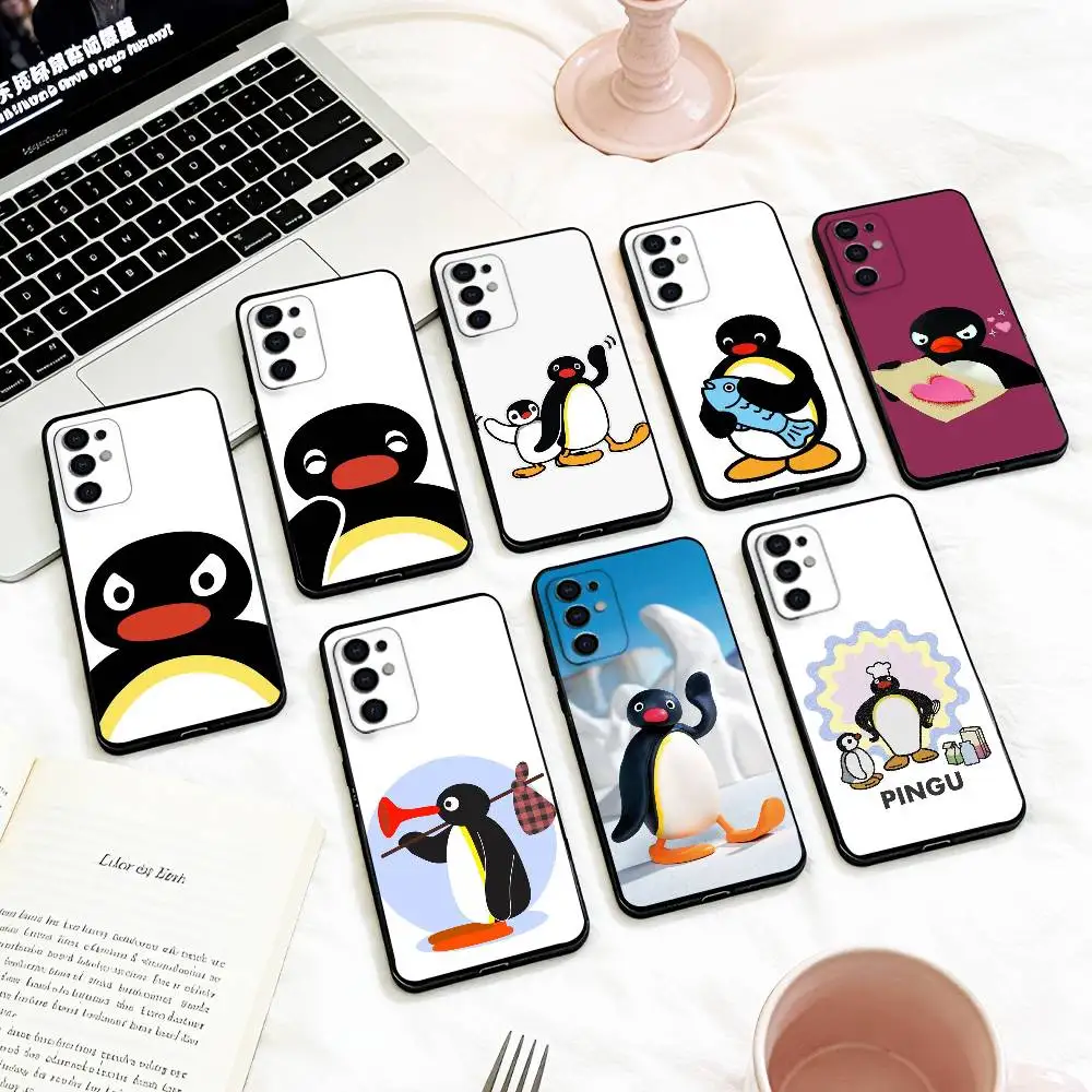 Фото Чехол для телефона C-Cute Kawaii P-Penguin для Samsung S 25,24,23,22,30,21,10,9,Ultra,Plus,Lite,FE,4,5 G, мягкий черный чехол №1