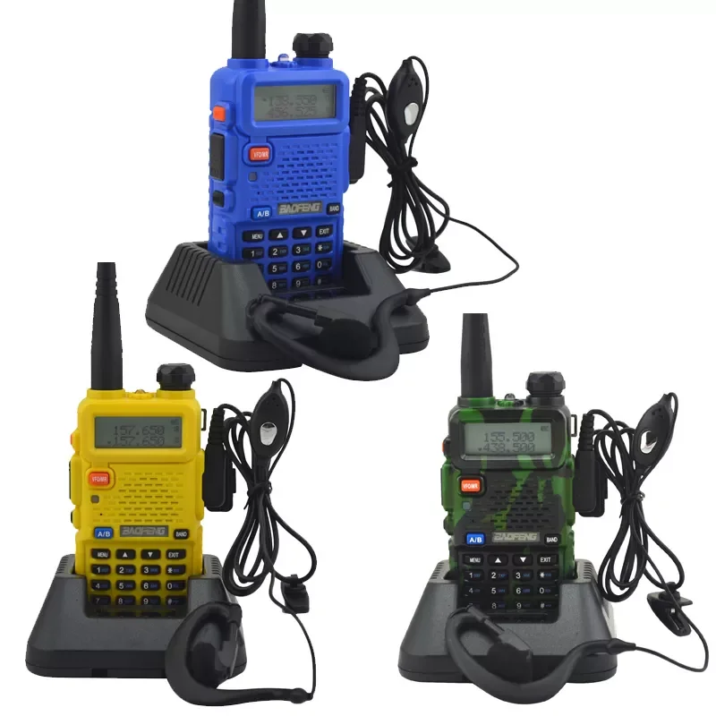 walkie talkie uv-5r dualband two way radio  VHF/UHF 136-174MHz & 400-520MHz FM Portable Transceiver with earpiece