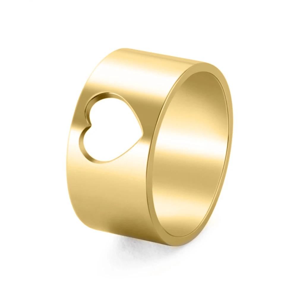 Кольца из нержавеющей стали для женщин и мужчин широкое золотистое серебристое