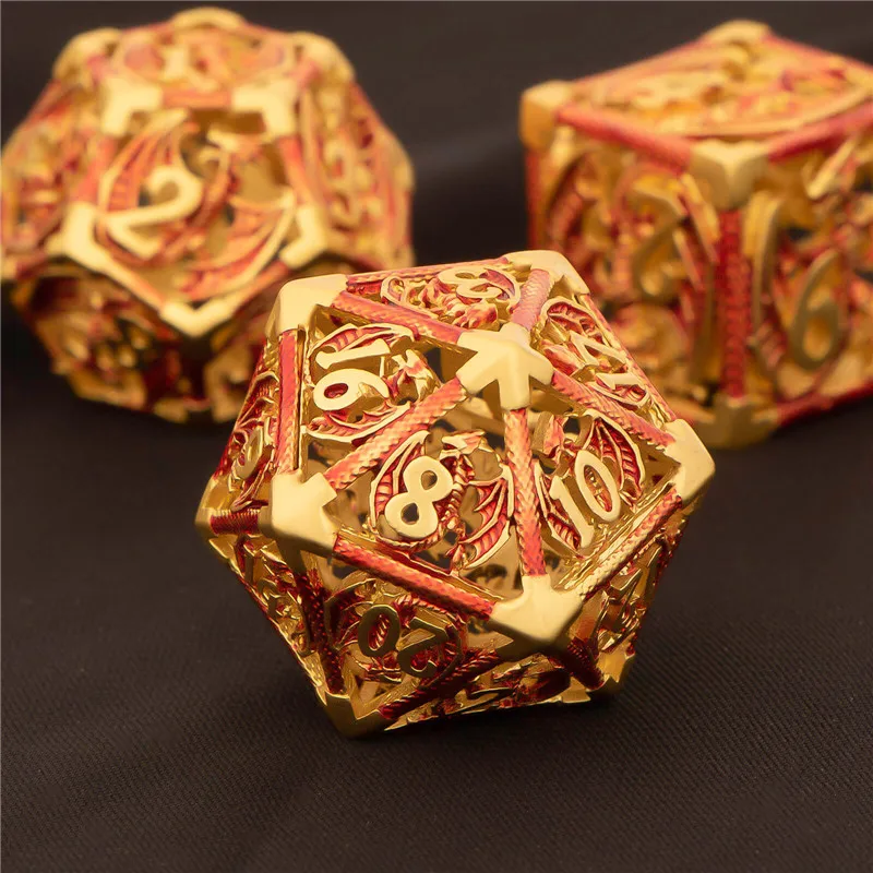 Полый металлический набор костей KERWELLSI DND для подземелья и дракона ролевых игр D20