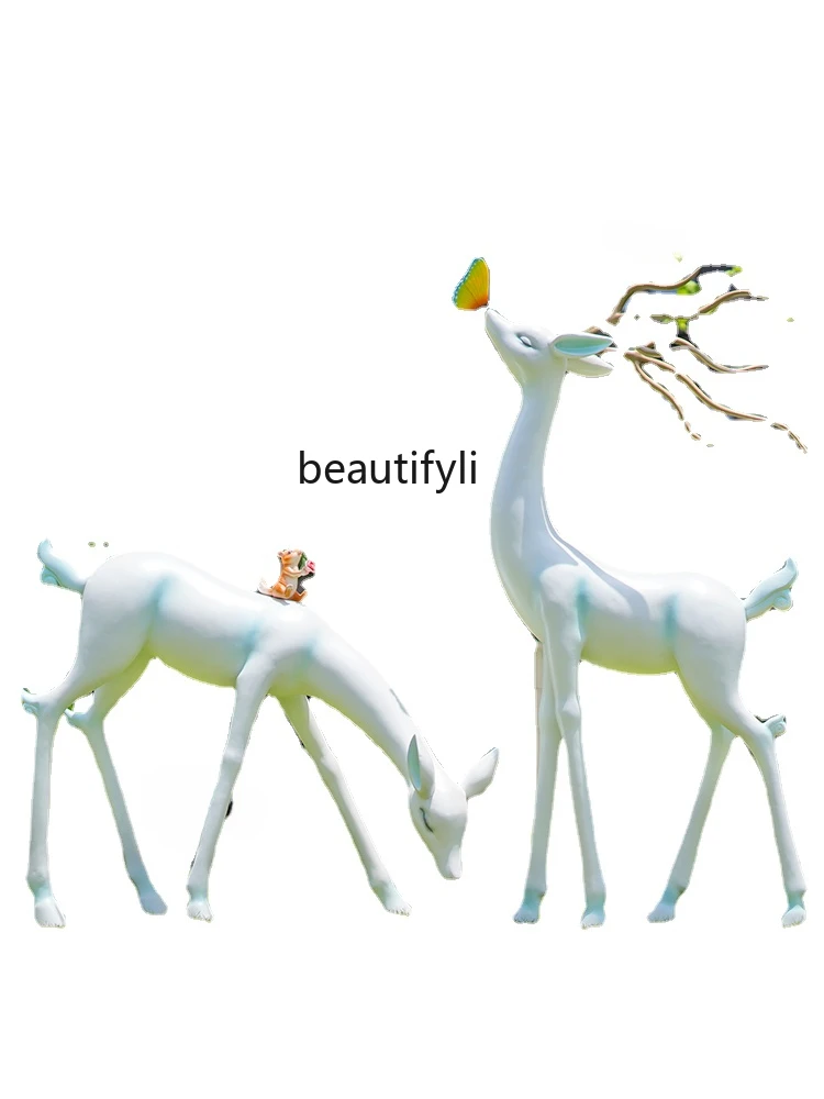 

FRP абстрактный олень Сика скульптурные украшения газон сад Ландшафтные украшения