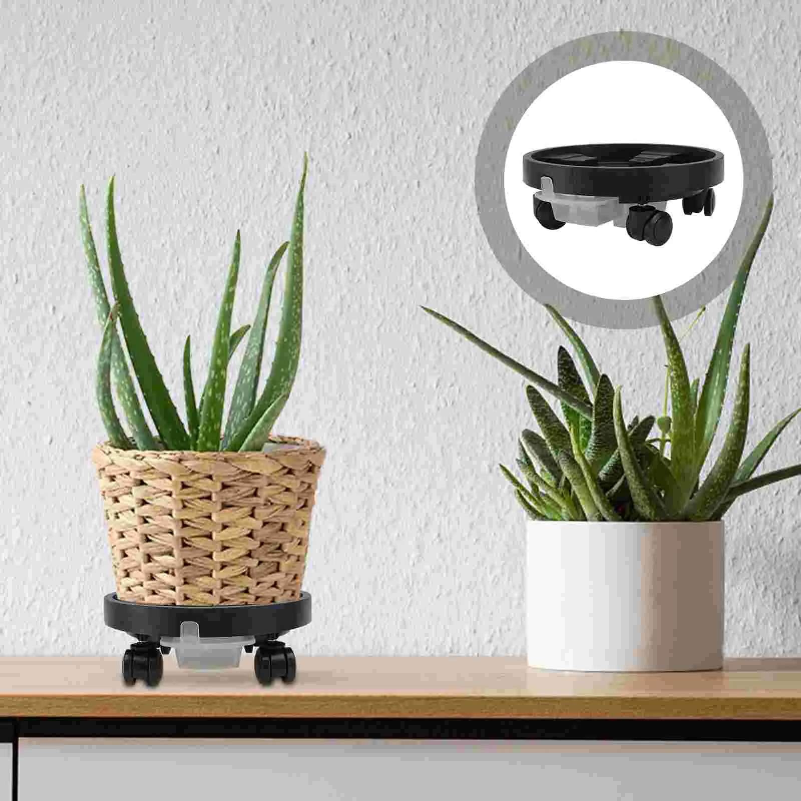 

Tray Flowerpot Planter Pot Wheels Stand Flower Holder Drainage Rolling Saucer Moveable Practical Wheel Storage Square Round