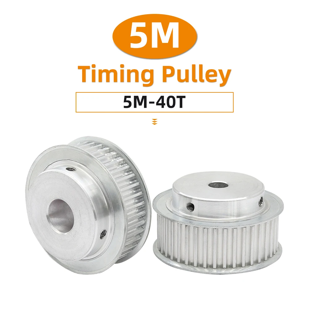 

5M40T Шкив ГРМ с круглым зубом, шаг 5 мм, диаметр 10-20 мм, ременный шкив из сплава, форма BF и K, ширина ремня ГРМ 15/20 мм, 40 зубьев, 40 т
