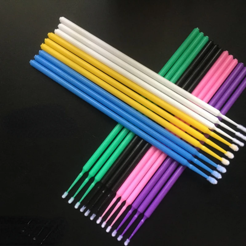 

100 шт./бутылка, аппликаторы для удаления клея и наращивания ресниц