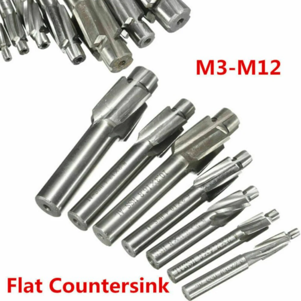 7Pcs HSS-AL Super Hard High Steel Counterbore End Mill M3-M12 Pilot Slotting Tool Milling Cutter Countersink Mills | Инструменты