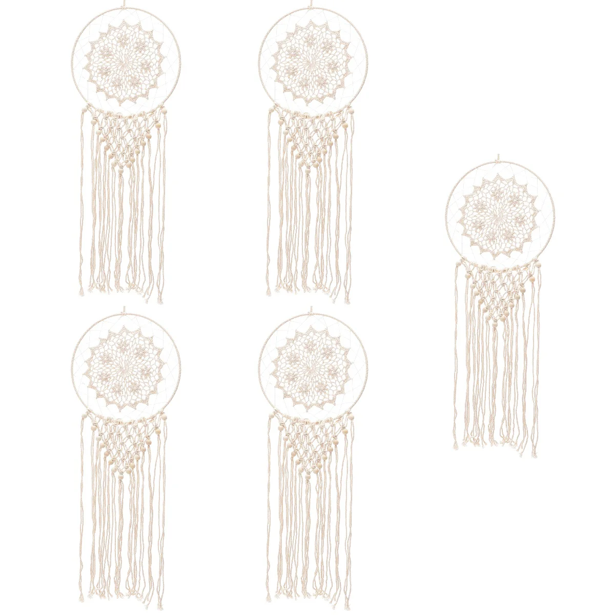 

5pcs Dream Catcher Aesthetic Macrame Hanging Decor Bohemian Style Room Decoration