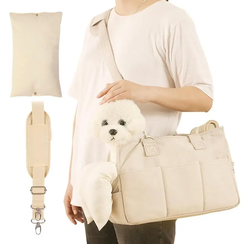 

Puppy Go Out Portable Shoulder Handbag Portable Side Pocket Design Small Cat Bag Puppy Carrying Purse Bag With Breathable Mesh