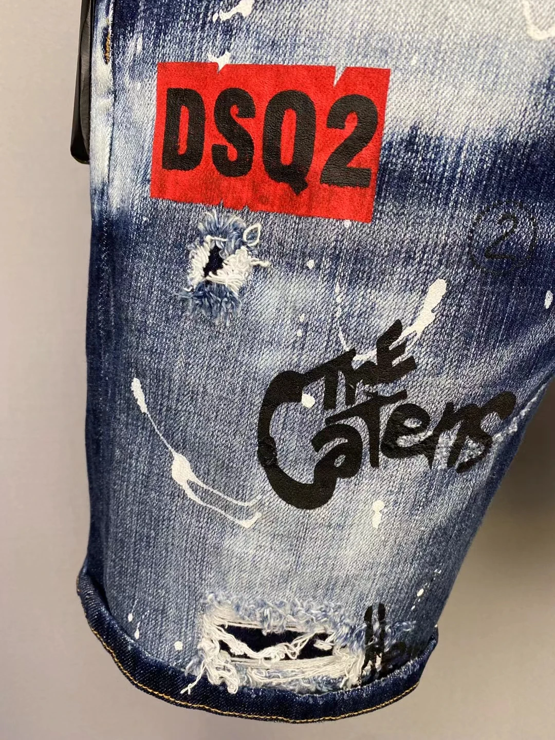 Шорты dsquared2 мужские рваные брендовая одежда бермуды летние дышащие джинсовые