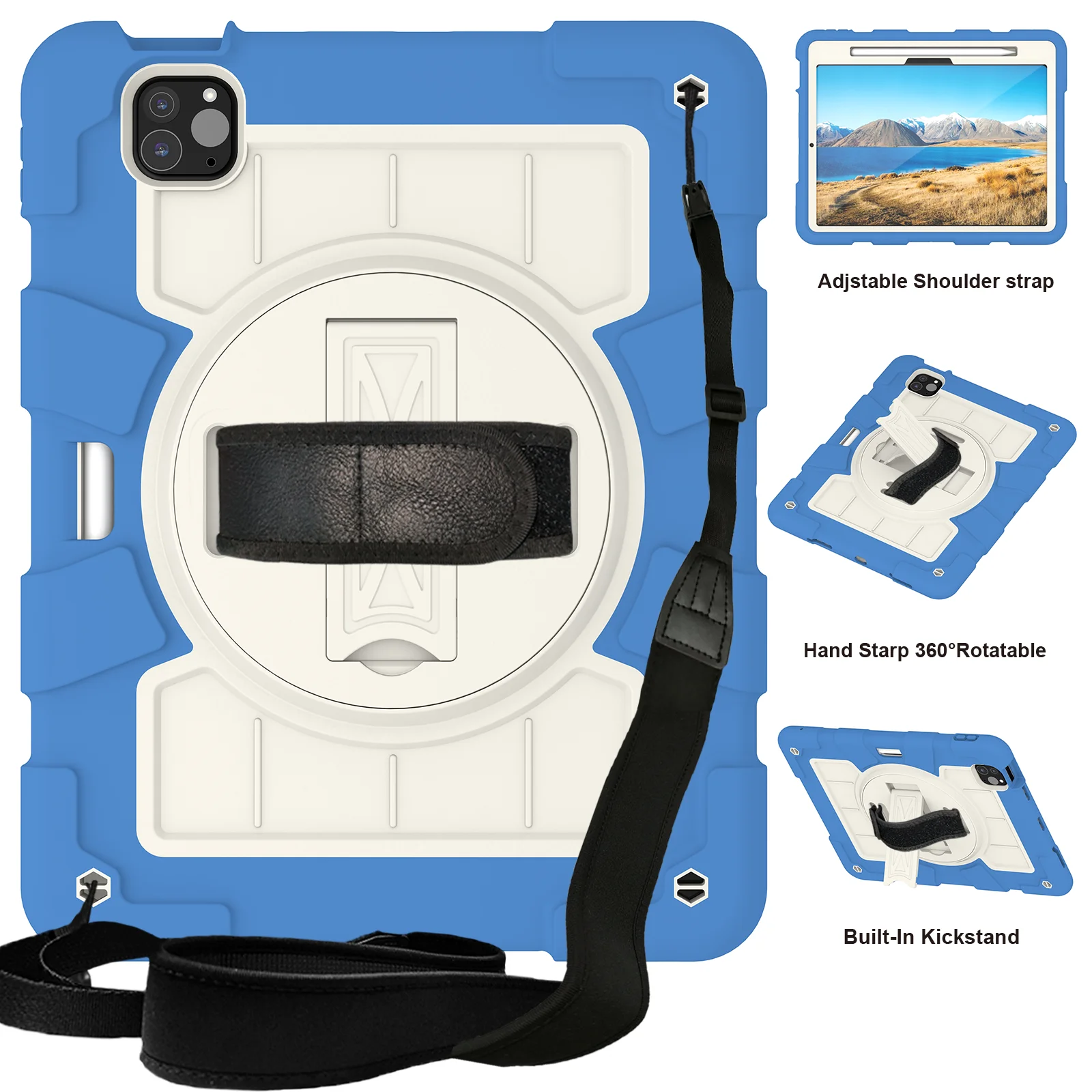 Прочный чехол с вращением на 360° для iPad Pro 11 M4 2024 модель A2836 A2837 A3006 сверхпрочный