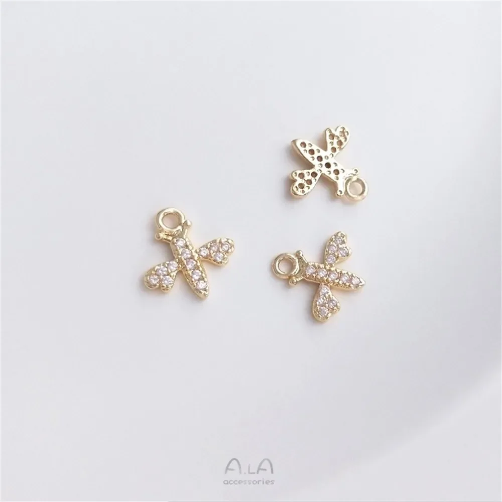 14-каратное позолоченное кулон с микроинкрустацией цирконом серия морской жизни